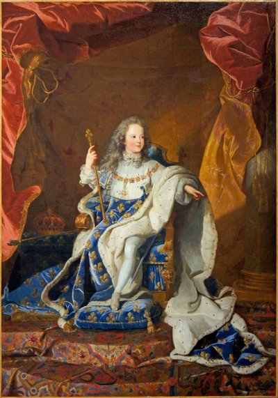 Official Portrait of Louis XV in Coronation Robes by Studio of Hyacinthe Rigaud